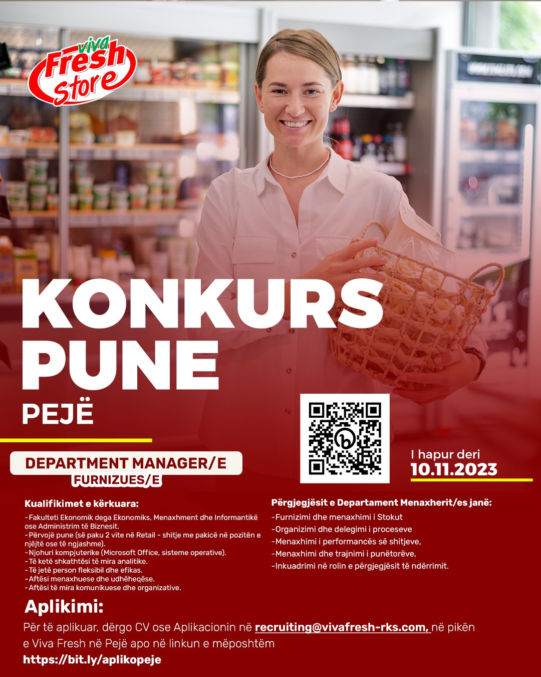 Department Manager/e, Furnizues/e